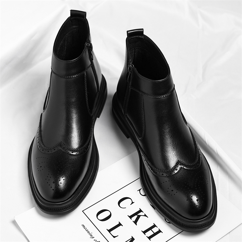Men Formal Wear With Boots - Bottes hautes d'affaires à semelles épaisses
