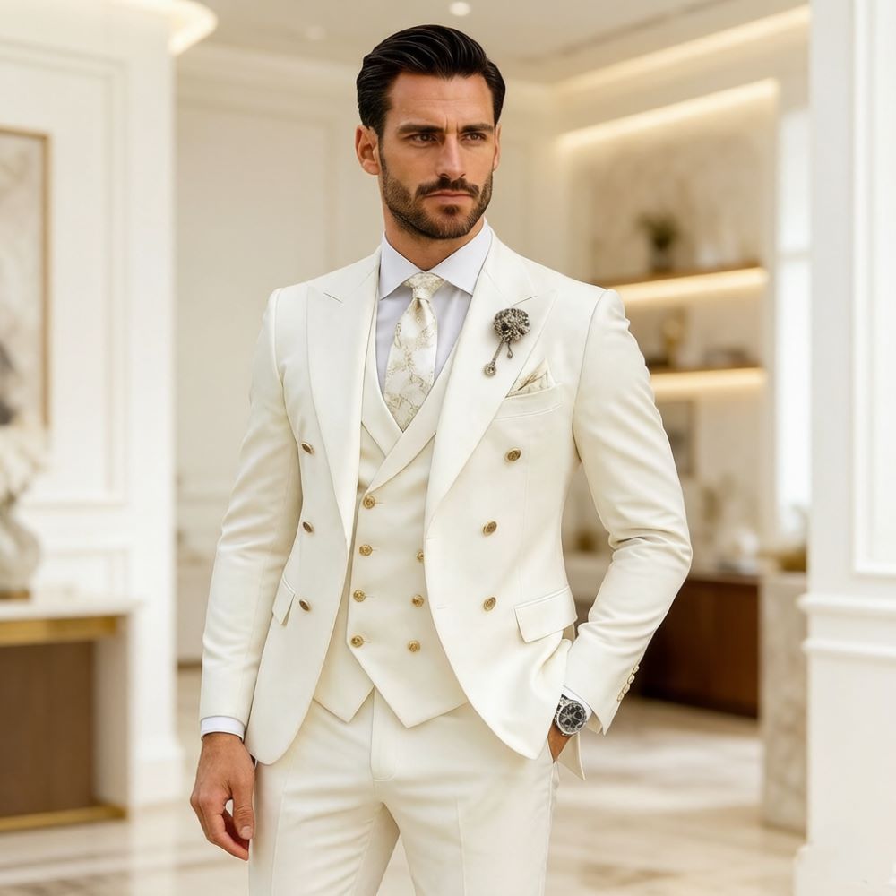 Men Formal Wear Modern - Costume de mariage ivoire pour homme,