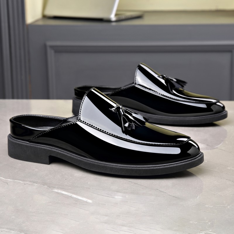 Mules en cuir verni noir pour  - Formal Men Daily Wear Footwear avis et prix