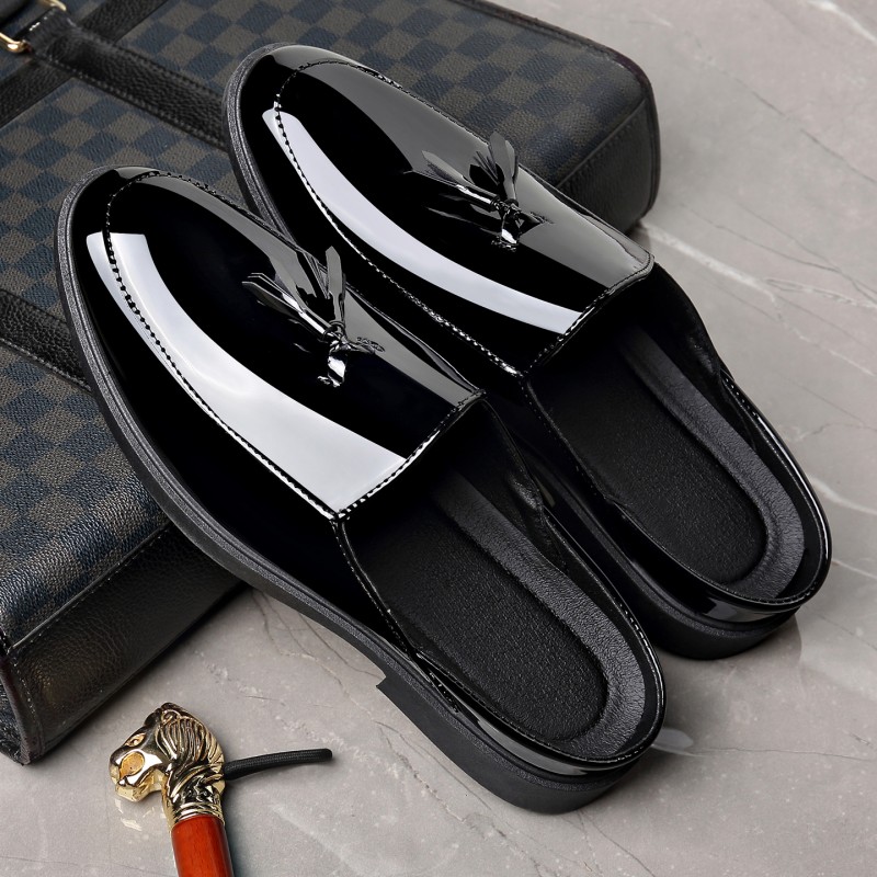 Mules en cuir verni noir pour  - Formal Men Daily Wear Footwear avis et prix