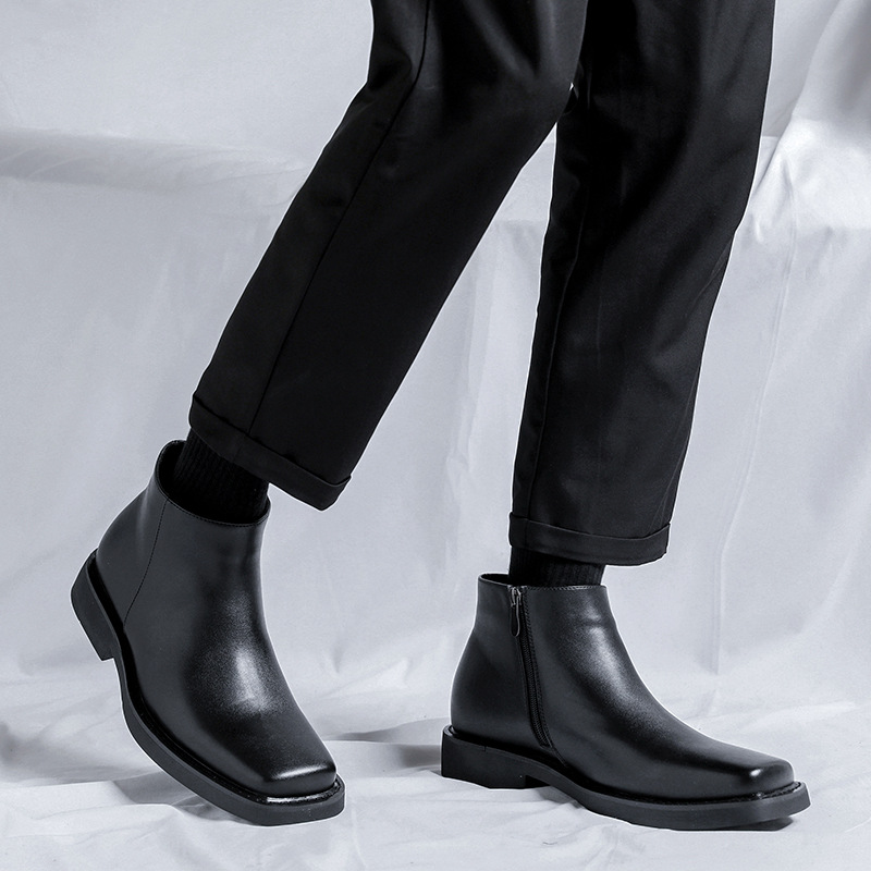 Mode de luxe noir hommes chaus - Men Formal Wear With Boots avis et prix