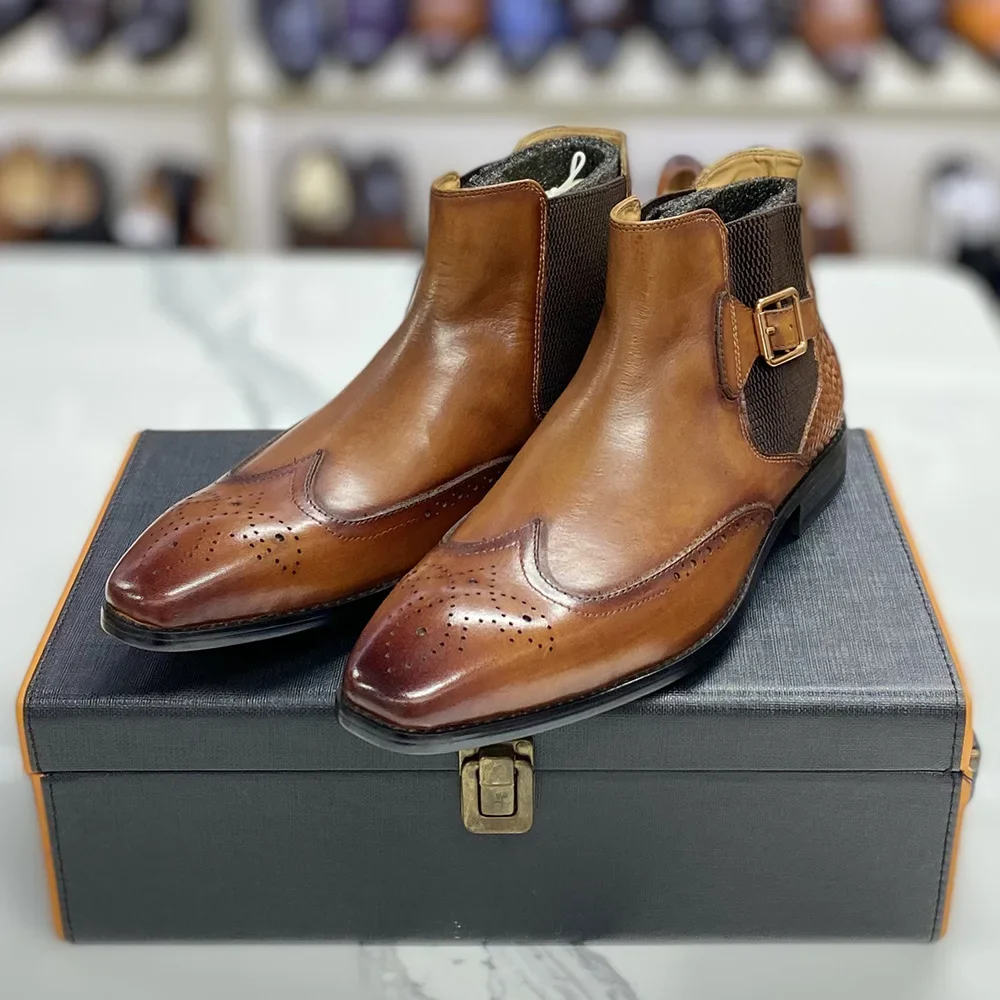 Bottes de rinçage en cuir de v - Men Formal Wear With Boots avis et prix