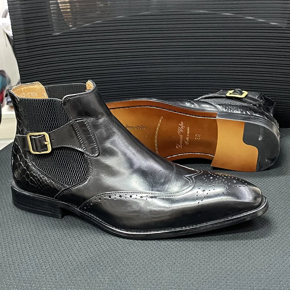Bottes de rinçage en cuir de v - Men Formal Wear With Boots avis et prix